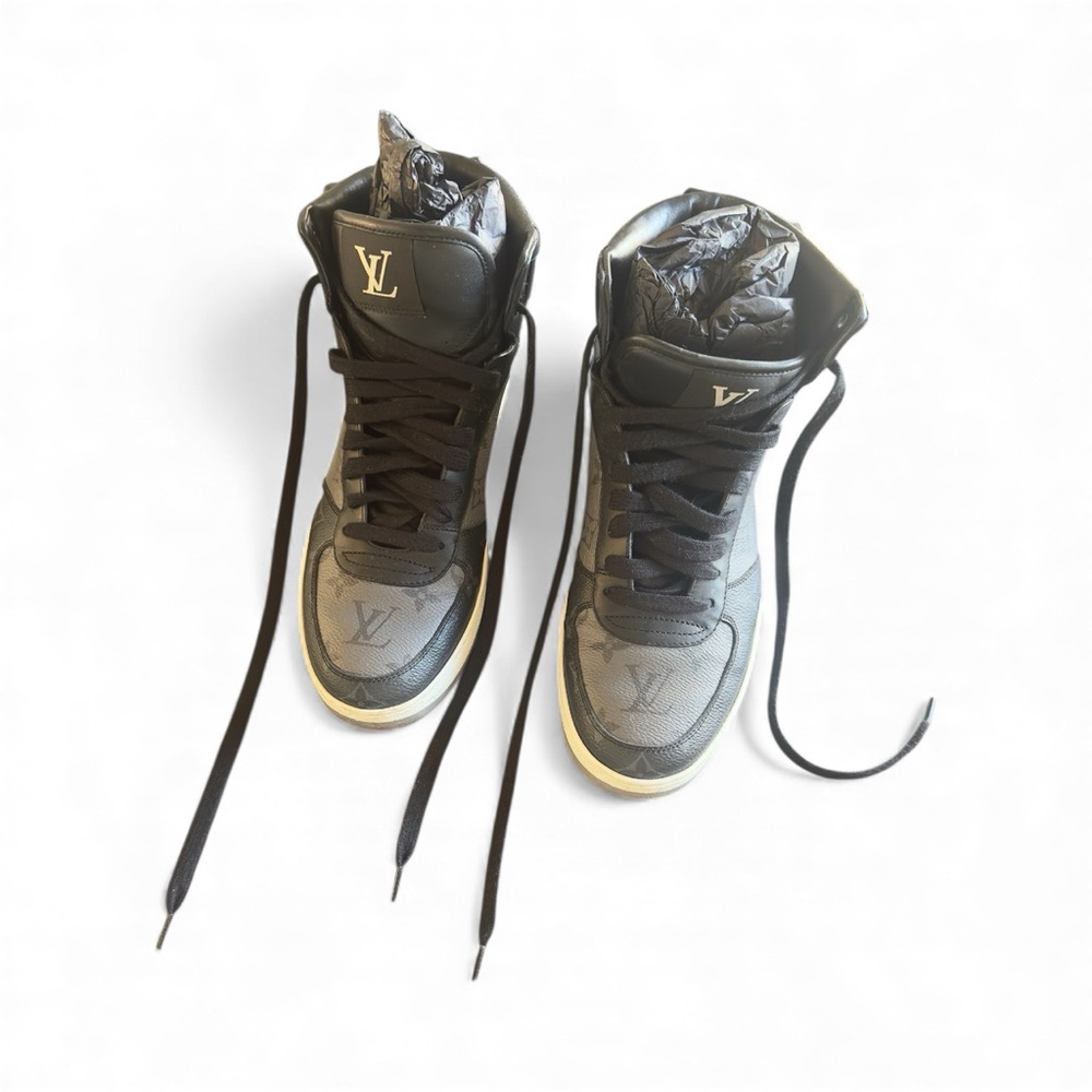 Louis Vuitton Rivoli High-Top Sneakers – Monogram Leather – Size 6 + Box